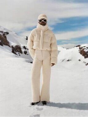 Cordova Sherpa Set Cream Jacket and Pants Size S